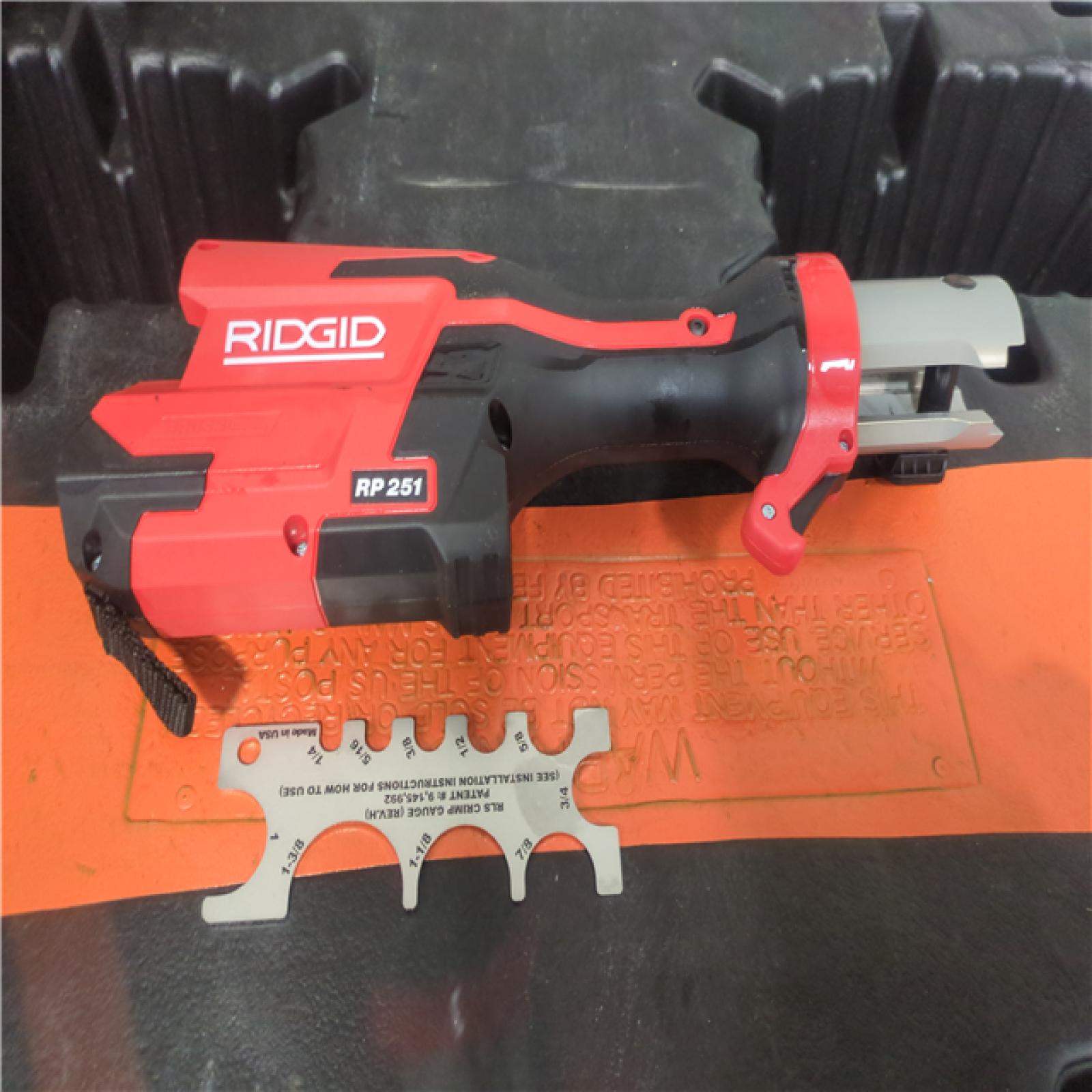 California AS-IS Ridgid RP251 Compact Press Tool Kit  Includes (2) Batteries  Charger & Hard Case