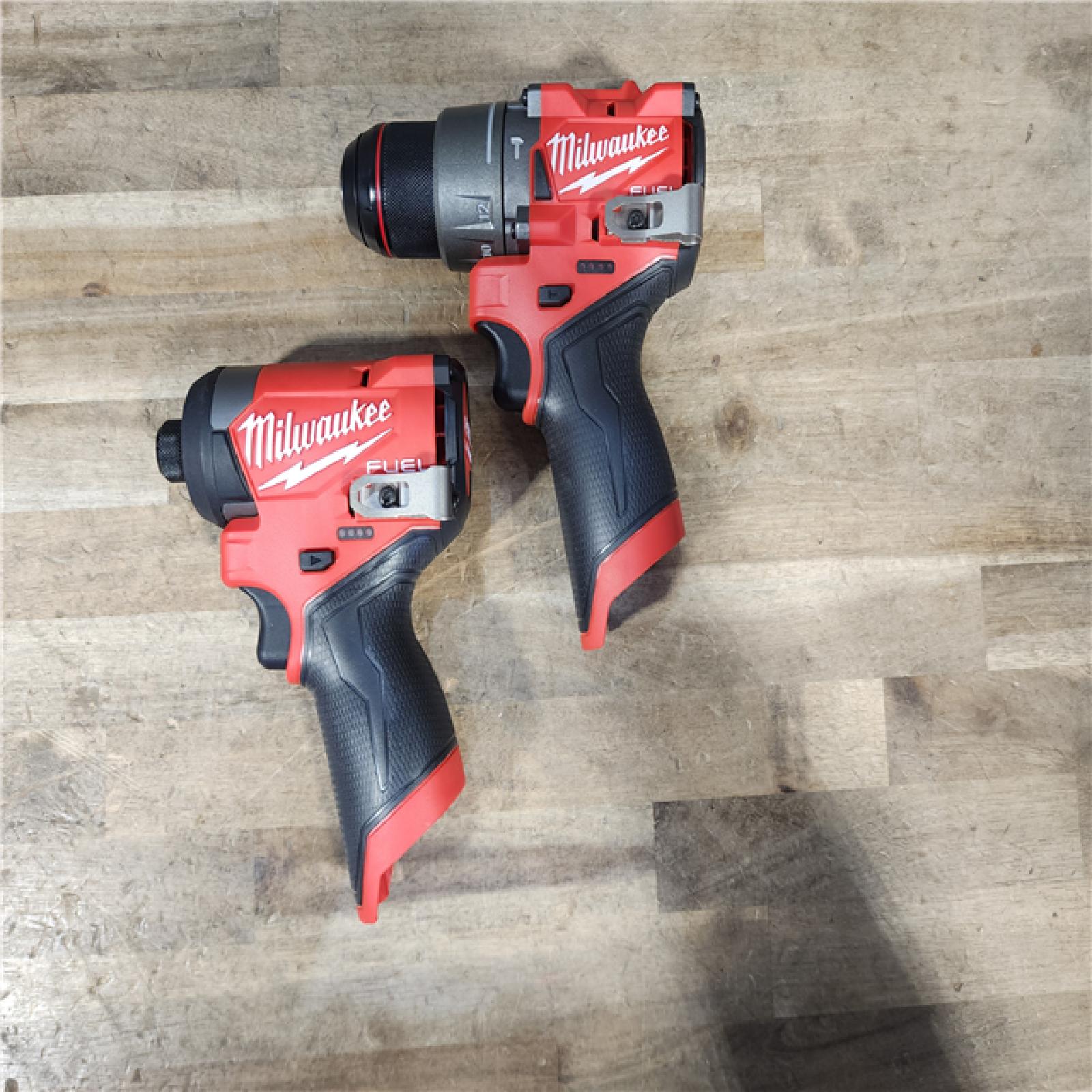 HOUSTON LOCATION - AS-IS Milwaukee FUEL 12-Volt Lithium-Ion Brushless Cordless Hammer Drill and Impact Driver Combo Kit