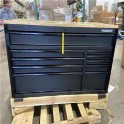 DALLAS LOCATION - Husky 56 in. W x 27.6 in. D 10-Drawer Matte Black Heavy-Duty Mobile Workbench