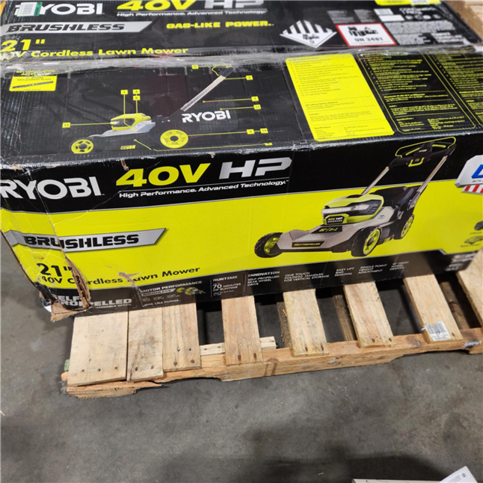 Dallas Location - As-Is RYOBI 40V HP Brushless 21 in.Self-Propelled Lawn Mower with (2) 6.0 Ah Batteries and Charger-Appears Like New Condition