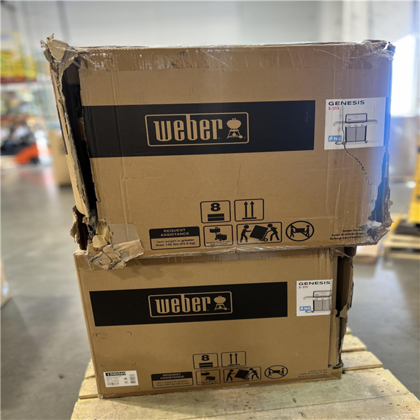 DALLAS LOCATION - Weber Genesis S-315 3-Burner Natural Gas Grill in Stainless Steel PALLET- (2 UNITS)