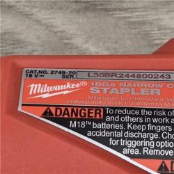 AS-IS MILWAUKEE FUEL 18V Cordless 18-Gauge 1/4 in. Narrow Crown Stapler (Tool-Only)