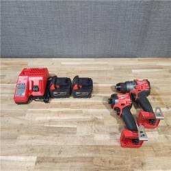 HOUSTON LOCATION - AS-IS MILWAUKEE 2 TOOL COMBO KIT W/ (2) BATTERY & CHARGER