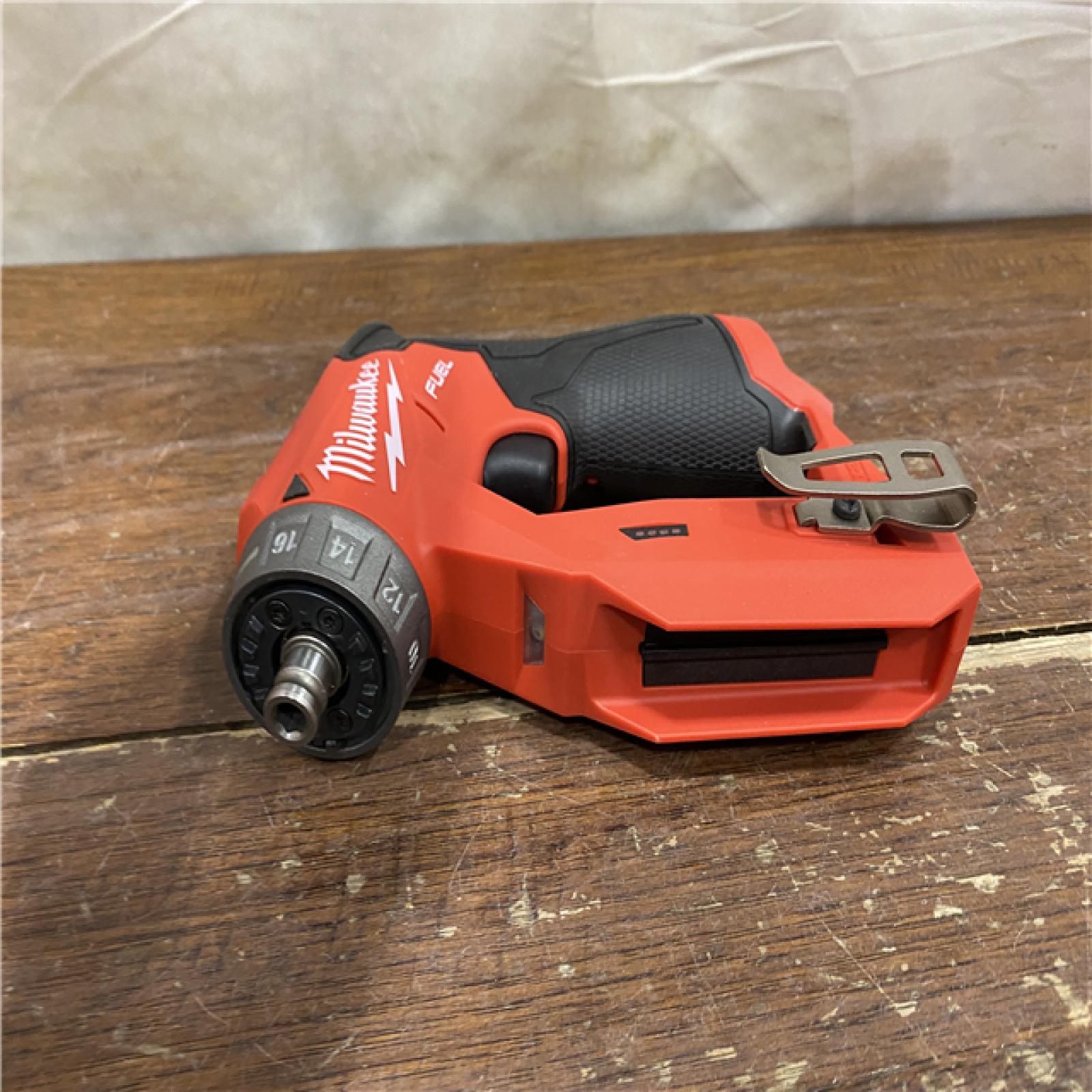 AS-IS Milwaukee M12 FUEL 12V Lithium-Ion Brushless Cordless 4-in-1 Installation 3/8 in. Drill Driver Kit with 4-Tool Heads