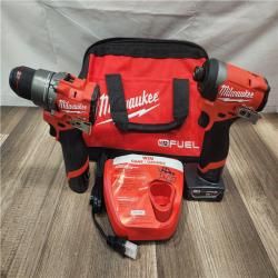 AS-IS- Milwaukee 12V Brushless Hammer Drill and Impact Driver Combo Kit