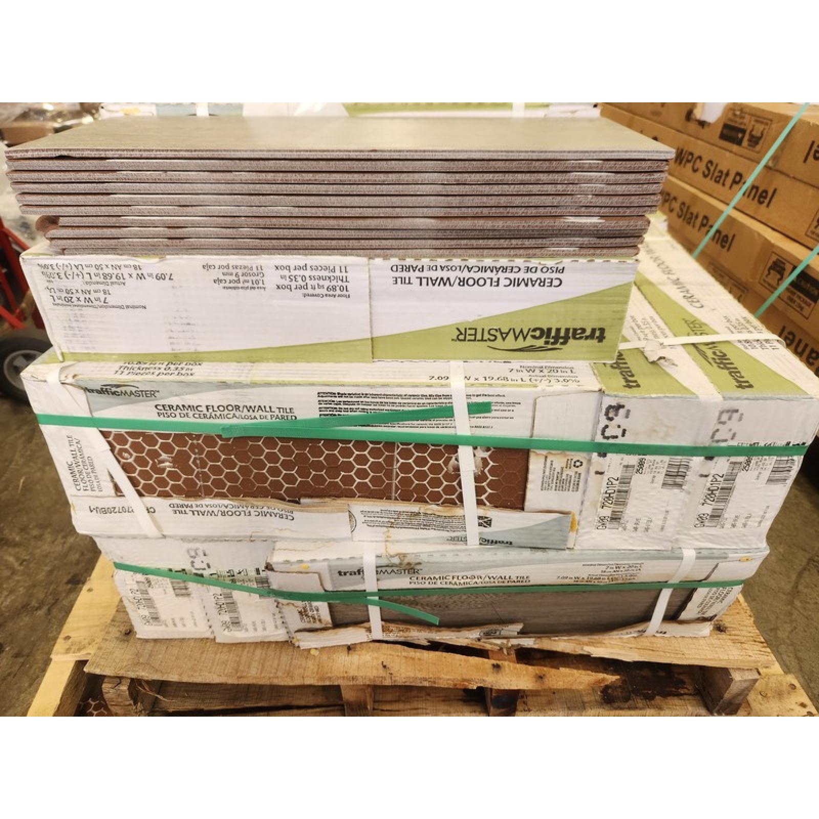 Phoenix AS-IS TrafficMaster Glenwood Fog 7 in. x 20 in. Ceramic Floor and Wall Tile (348 sq. ft. /32 case)