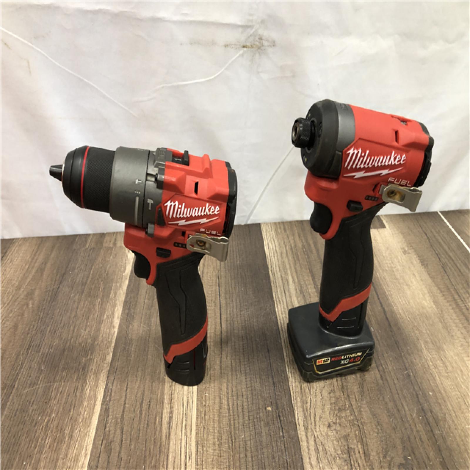 AS-IS Milwaukee FUEL 12-Volt Lithium-Ion Brushless Cordless Hammer Drill and Impact Driver Combo Kit
