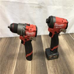 AS-IS Milwaukee FUEL 12-Volt Lithium-Ion Brushless Cordless Hammer Drill and Impact Driver Combo Kit