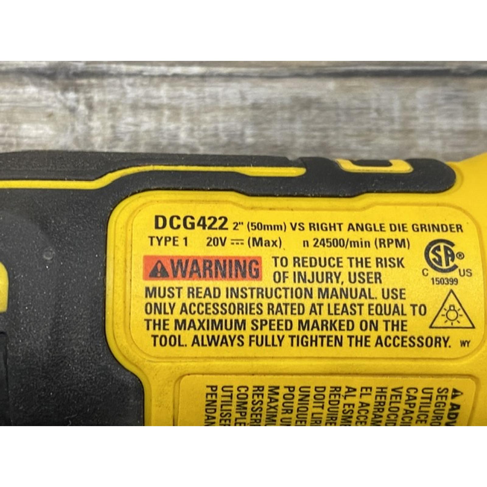 AS-IS DEWALT Atomic 20V MAX Cordless Right Angle Die Grinder (Tool Only)