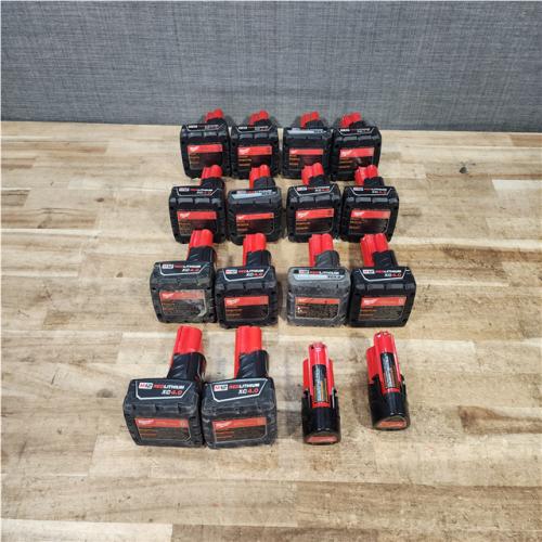 HOUSTON LOCATION - AS - IS MILWAUKEE BATTERY PACK QTY - 16