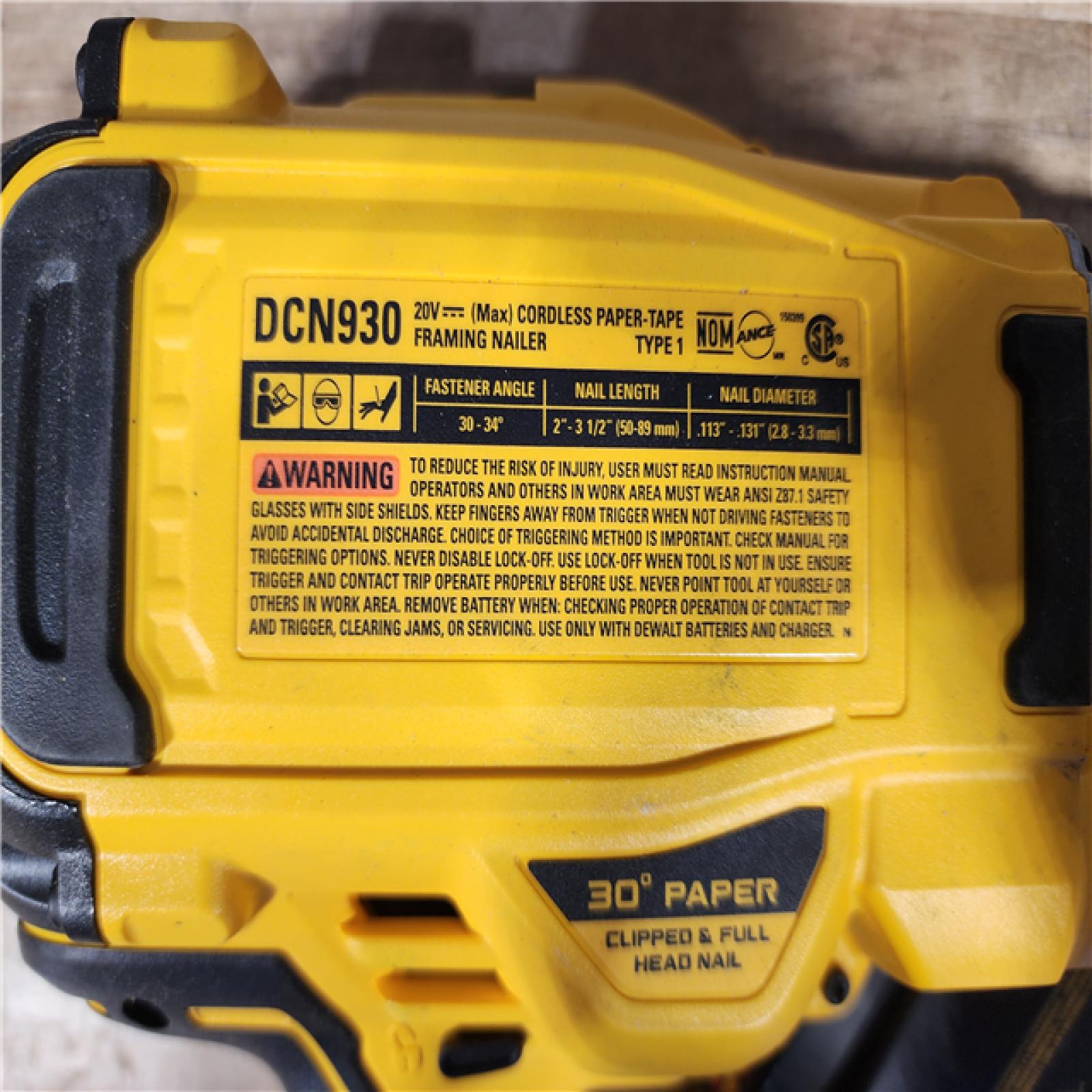 HOUSTON LOCATION - AS - IS DEWALT 20V 30 Degree Cordless Framing Nailer (Tool-Only)