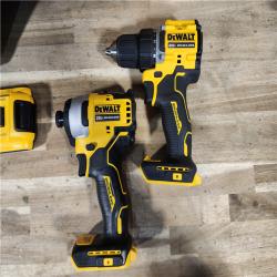 HOUSTON LOCATION - AS-IS Dewalt DCK225D2 20V MAX ATOMIC Brushless Compact Lithium-Ion 1/2 in. Cordless Drill Driver and 1/4 in. Impact Driver Combo Kit with 2 Batteries 2 Ah