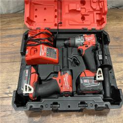 AS-IS Milwaukee M18 FUEL 18V Lithium-Ion Brushless Cordless Hammer Drill and Impact Driver Combo Kit (2-Tool) with 2 Batteries