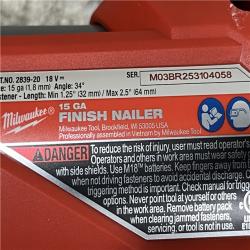 AS-IS Milwaukee FUEL 18-Volt Lithium-Ion Brushless Cordless Gen II 15-Gauge Angled Finish Nailer (Tool-Only)
