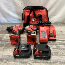 AS-IS Milwaukee 18V Lithium-Ion Cordless Drill Driver/Impact Driver Combo Kit