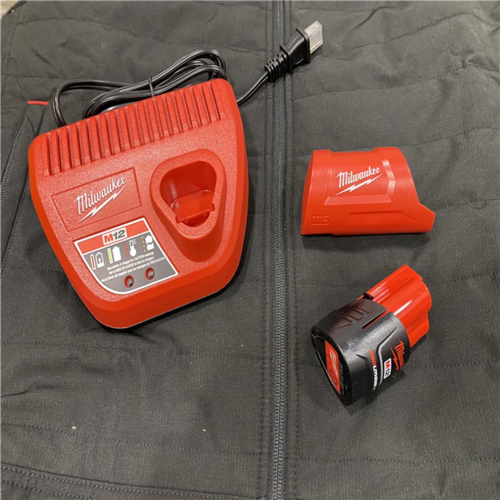 AS-IS Milwaukee Men's Large 12-Volt Lithium-Ion Cordless Axis Black Heated Vest Kit