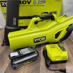 GOOD RYOBI 40V HP Brushless Whisper Series 160 MPH 650 CFM Cordless Battery Leaf Blower with 4.0 Ah Battery and Charger