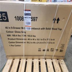 Phoenix NEW Husky Tool Storage 46 in. W Gloss Gray Mobile Workbench Cabinet (SEALED)