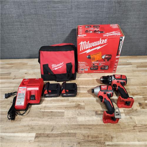 HOUSTON LOCATION - AS-IS Milwaukee M18 18V Lithium-Ion Cordless Drill Driver/Impact Driver Combo Kit