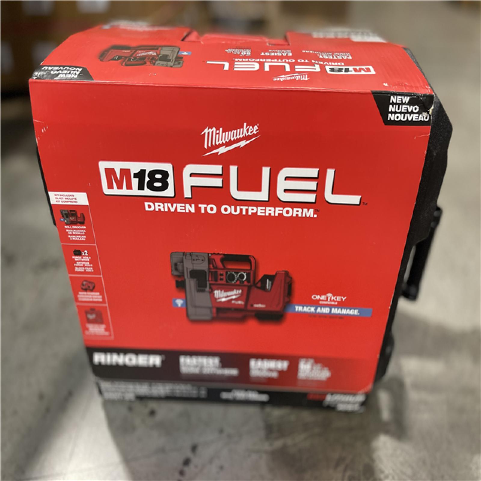 DALLAS LOCATION- Milwaukee M18 FUEL RINGER Roll Groover For 1-1/4 in - 4 In. Sch 10/40  6 Inch Sch 10 Kit