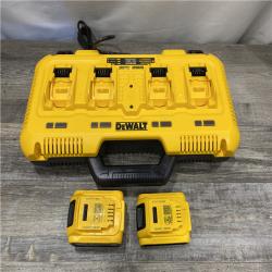 AS-IS DEWALT 20-Volt MAX 4-Port Charger with 20-Volt MAX Lithium-Ion 5.0 Ah and 2.0 Ah Batteries