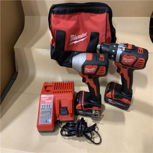 Excellent - Milwaukee 18V Cordless Brushed 2-Tool Drill/Driver and Impact Driver Kit