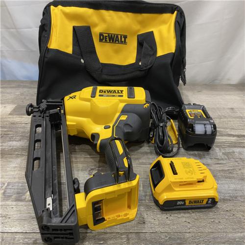AS-IS DEWALT 20V MAX XR 16-Gauge Electric Cordless Angled Finishing Nailer Kit