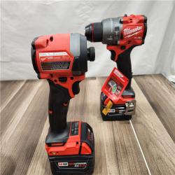 AS-IS  Milwaukee M18 FUEL 18V Lithium-Ion Brushless Cordless Hammer Drill and Impact Driver Combo Kit (2-Tool) with 2 Batteries
