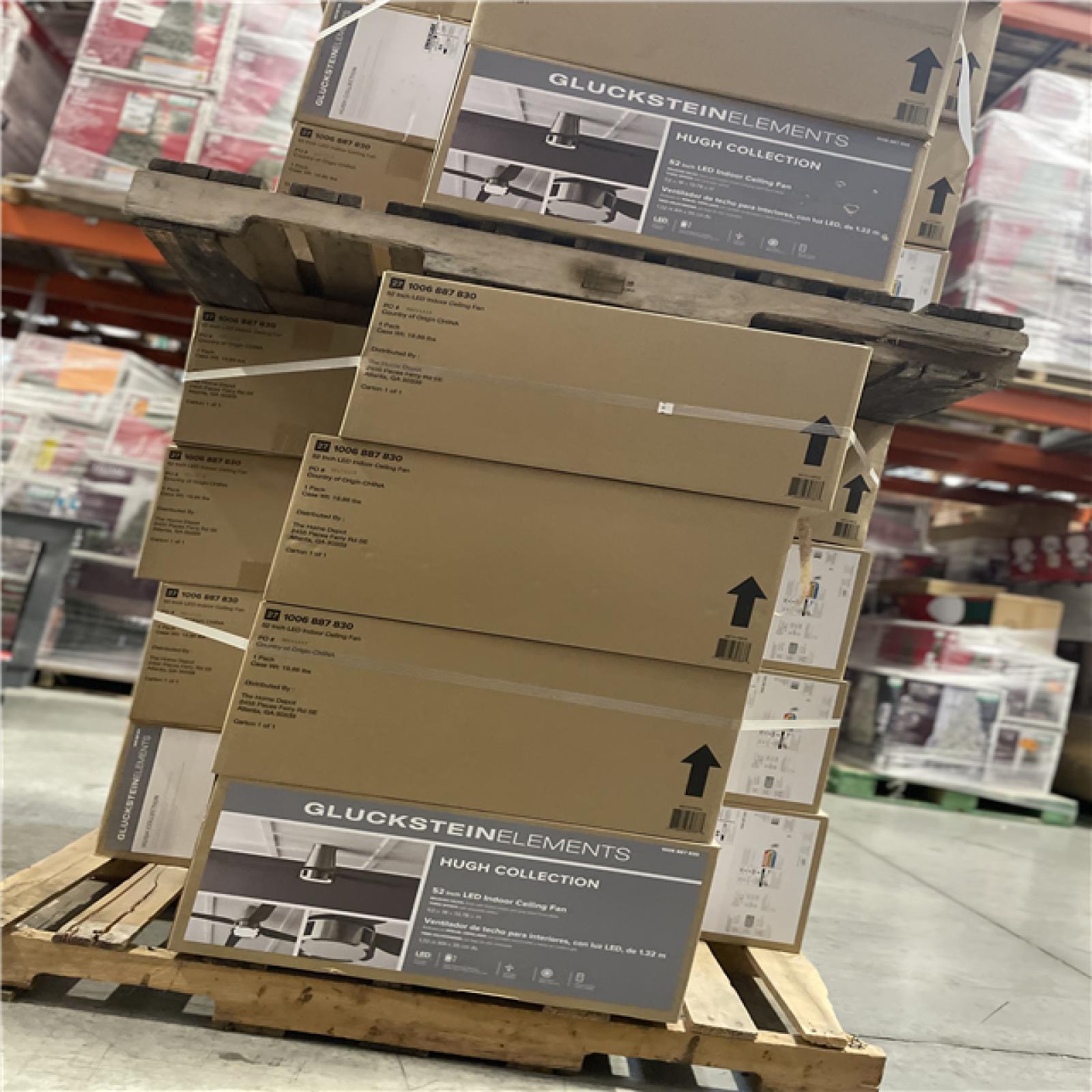 DALLAS LOCATION - Hugh 52 in. Integrated LED Indoor Nickel Ceiling Fan PALLET-(32 UNITS)