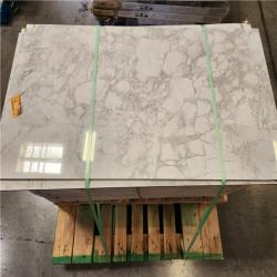 Phoenix Location AS-IS Santa Loma Snowfall 24 in. x 48 in. Polished Porcelain Stone Look Floor and Wall Tile (372 sq. ft./24 case)