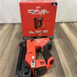 GOOD Milwaukee M12 FUEL 12-Volt Lithium-Ion Brushless Cordless 18-Guage Compact Brad Nailer (Tool Only)