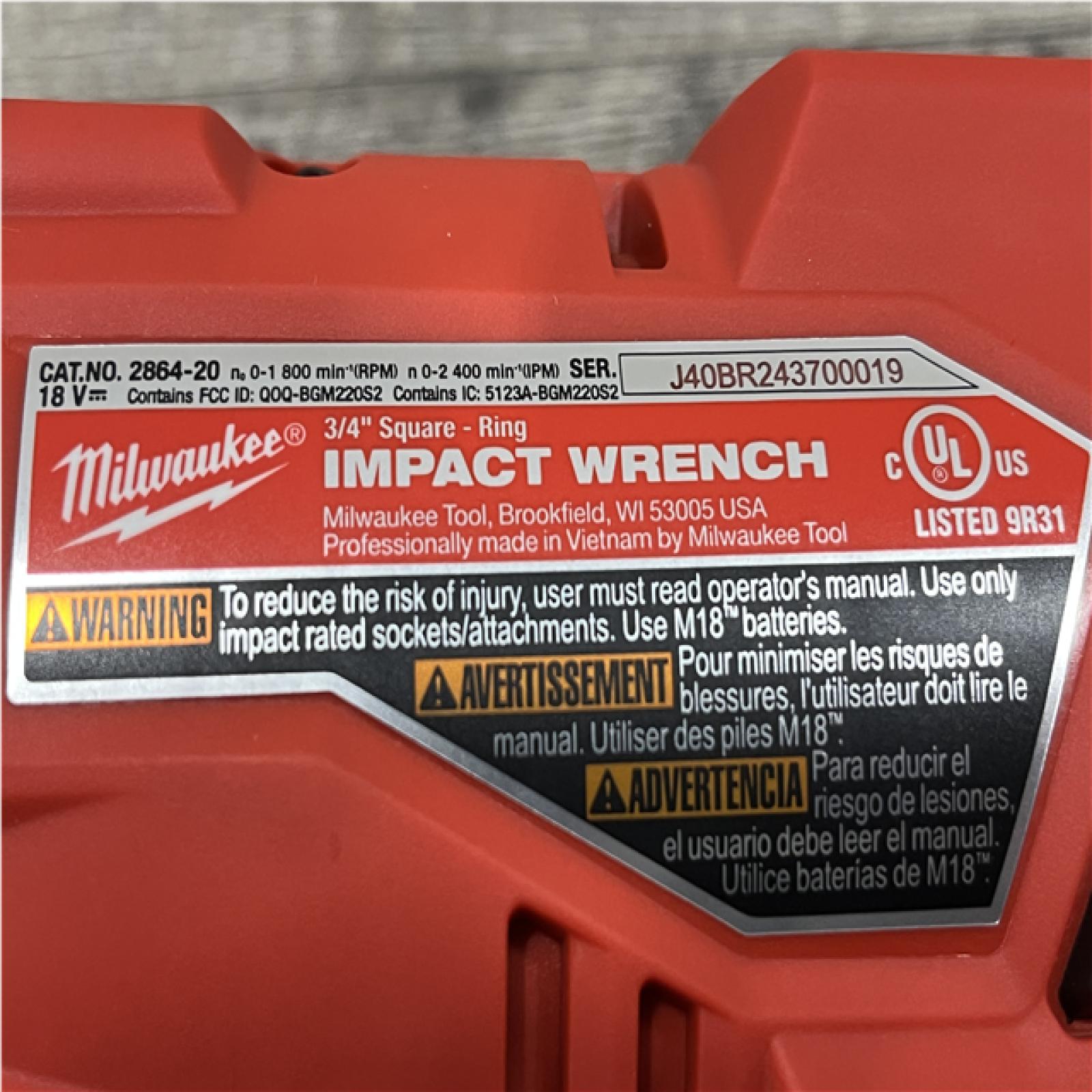 AS-IS Milwaukee M18 FUEL ONE-KEY 18V Lithium-Ion Brushless Cordless 3/4 in. Impact Wrench with Friction Ring (Tool-Only)