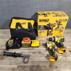 HOUSTON LOCATION - AS-IS DEWALT 20V MAX Cordless Brushless Hammer Drill/Driver 2 Tool Combo Kit with FLEXVOLT ADVANTAGE