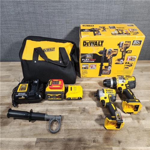 HOUSTON LOCATION - AS-IS DEWALT 20V MAX Cordless Brushless Hammer Drill/Driver 2 Tool Combo Kit with FLEXVOLT ADVANTAGE