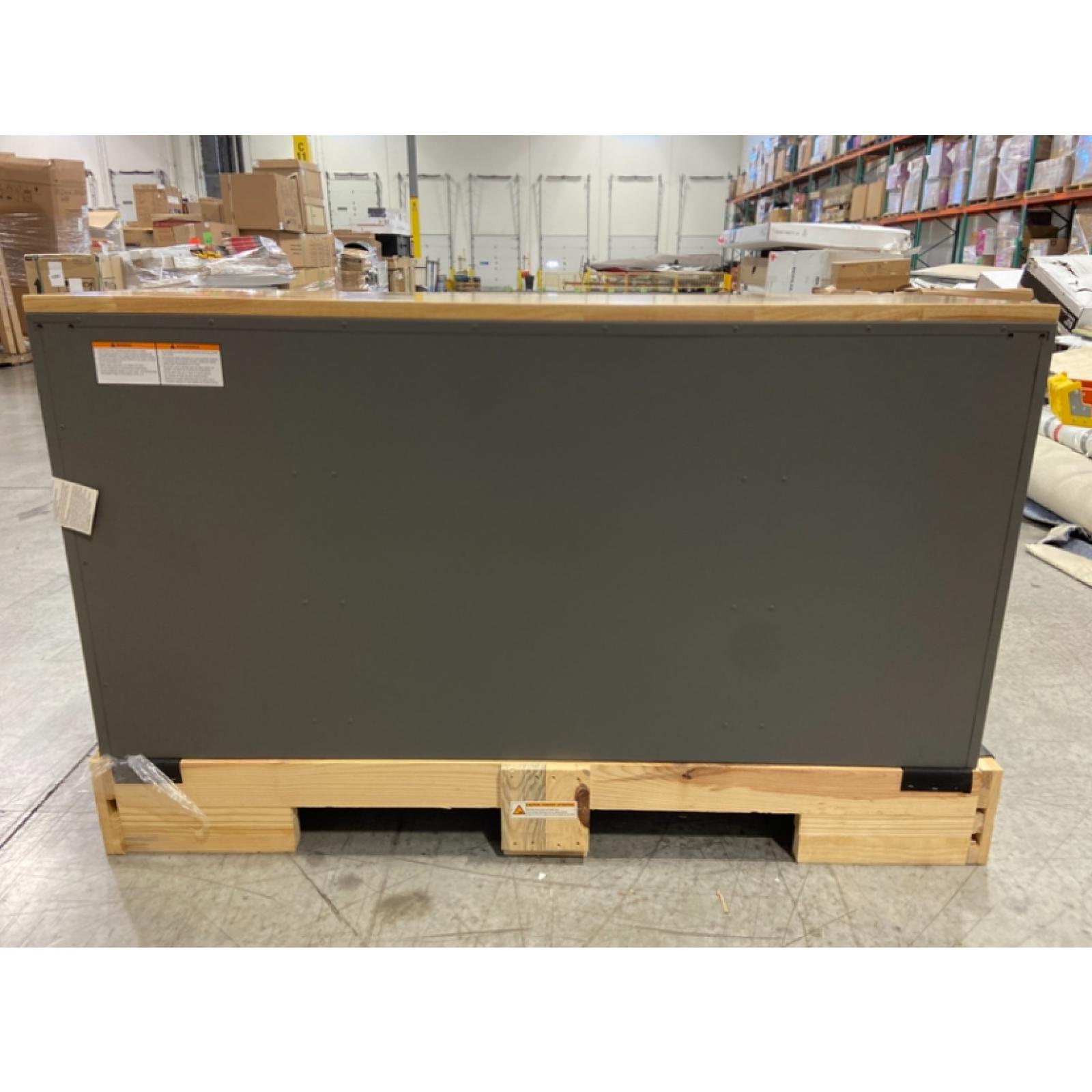 DALLAS LOCATION - Husky Heavy Duty 61 in. W x 23 in. D 15-Drawer Matte Gray Mobile Workbench Cabinet with Solid Wood Top