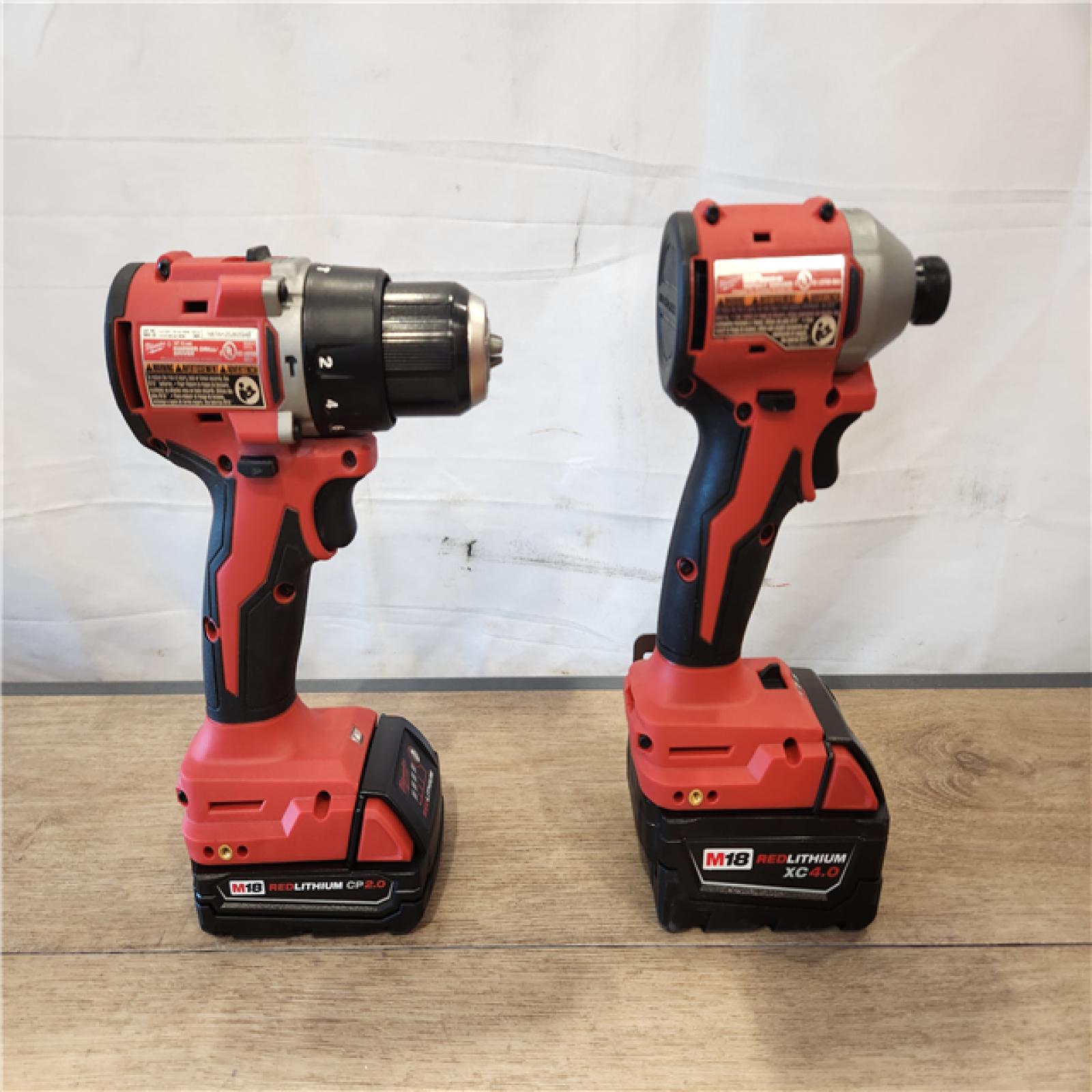 AS-IS- Milwaukee 18-Volt Lithium-Ion Brushless Cordless Compact Hammer Drill/Impact Combo Kit