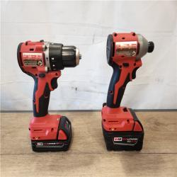 AS-IS- Milwaukee 18-Volt Lithium-Ion Brushless Cordless Compact Hammer Drill/Impact Combo Kit