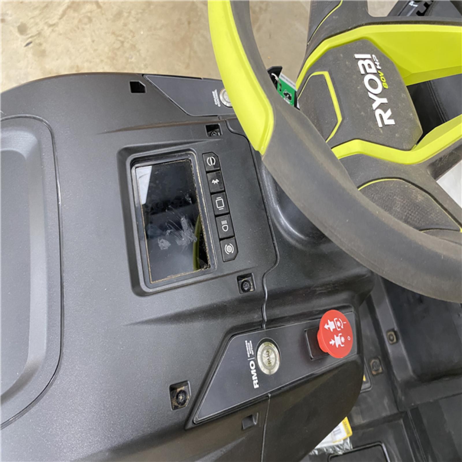 Houston Location AS IS - Ryobi 80v 42in, Cutting Width Riding Mower