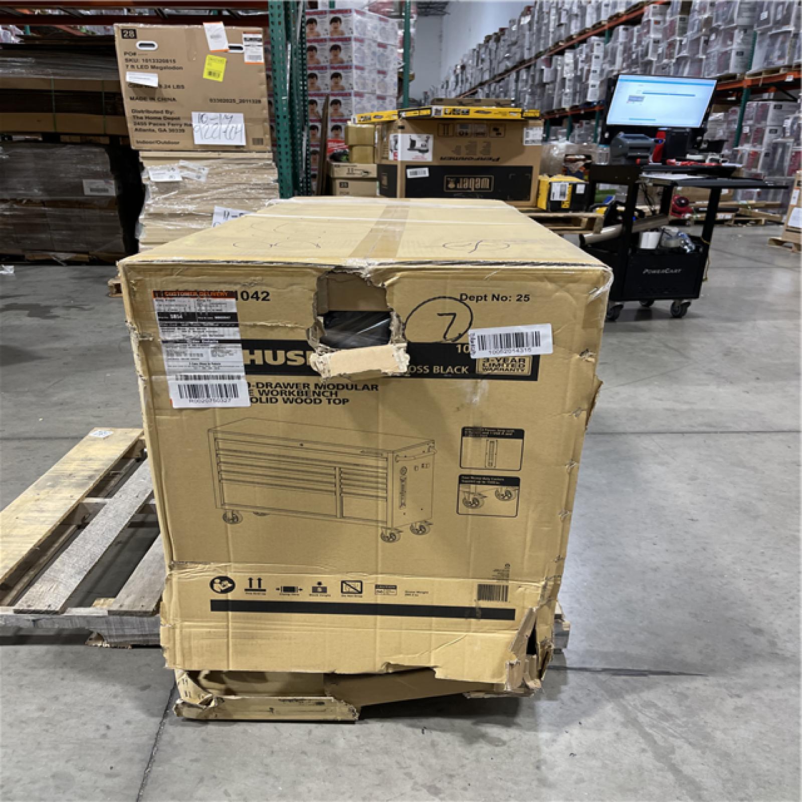 DALLAS LOCATION- NEW!- HUSKY 52 in. W x 20 in. D BLACK MOBILE WORKBENCH CABINET