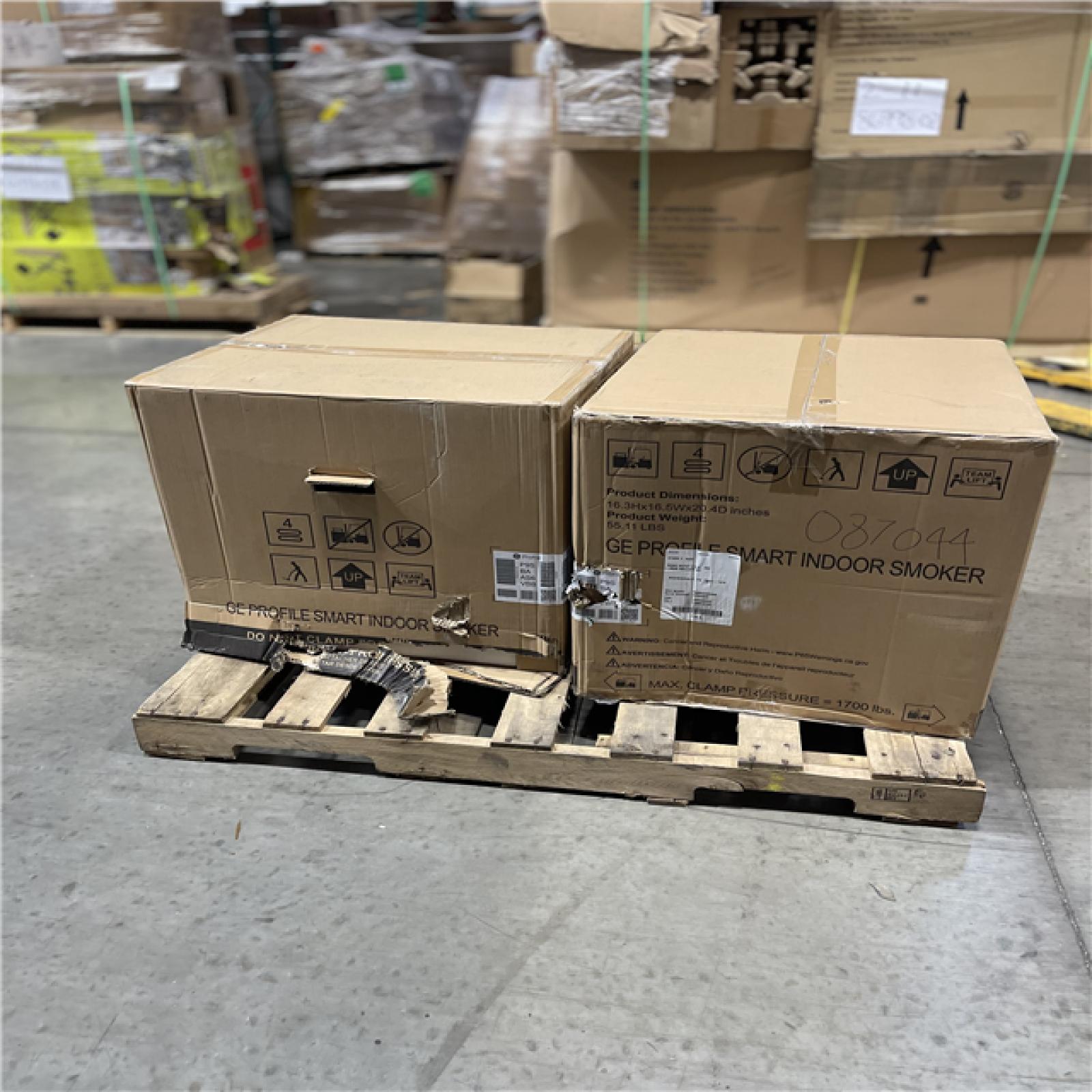 DALLAS LOCATION -AS-IS  GE Profile Smart Indoor Smoker with Active Smoke Filtration  5 Smoke Settings  Wood Pellet BBQ (2 UNITS)