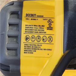 HOUSTON LOCATION - AS-IS DEWALT FLEXVOLT 60V MAX 20 in. Brushless Cordless Battery Powered Chainsaw and Carry Case (Tool and Case Only)