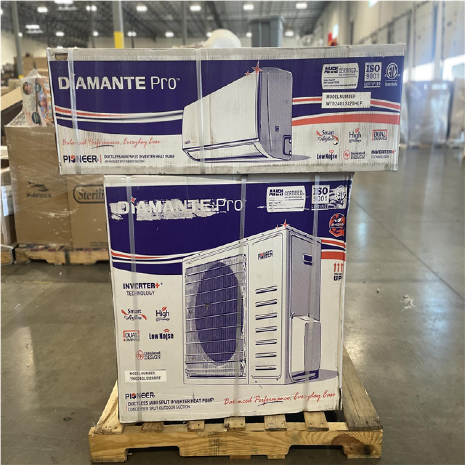DALLAS LOCATION- AS-IS Pioneer® Diamante Pro™ 24 000 BTU 21 SEER2 230V High-Wall Ductless Mini-Split Air Conditioner Inverter Heat Pump Unit Kit