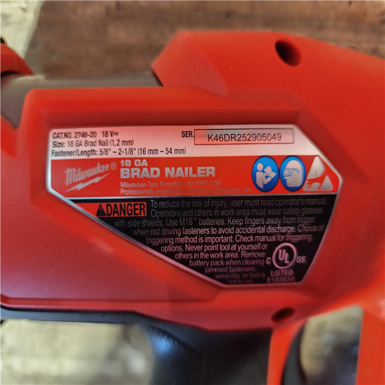 HOUSTON LOCATION - AS-IS Milwaukee FUEL 18-Volt Lithium-Ion Brushless Cordless Gen II 18-Gauge Brad Nailer (Tool-Only)