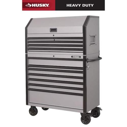 Phoenix AS-IS Husky Tool Storage 52 in. W Heavy Duty Matte Gray Tool Chest Combo