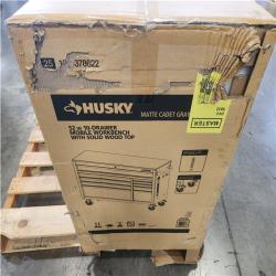 Phoenix NEW Husky Standard-Duty 52 in. W 10-Drawer Matte Cadet Gray Mobile Workbench Cabinet with Solid Wood Top