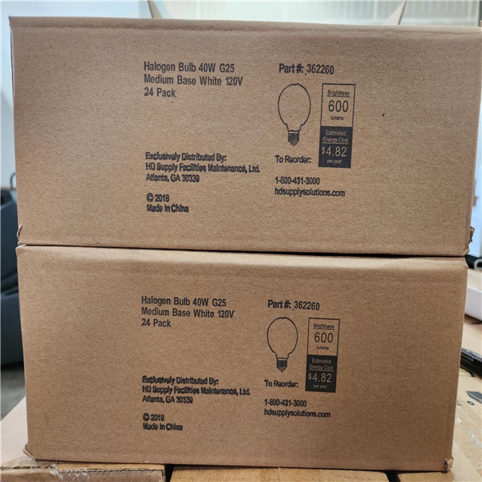 Phoenix Location NEW Halogen Bulb 40W G25 Medium Base White 120V 24 Pack (47 Total)