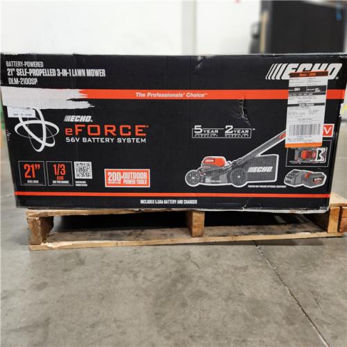 Dallas Location -NEW- ECHO 56V 21 in. Cordless Battery Lawn Mower with 5.0Ah Battery and Charger(Lot Of 2)