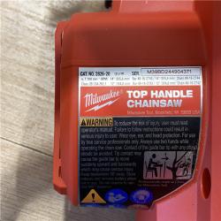 AS-IS Milwaukee FUEL 14 in. 18V Lithium-Ion Brushless Cordless Battery Top Handle Chainsaw (Tool Only)