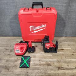 HOUSTON LOCATION - AS-IS Milwaukee-3632-21 M12 Green Beam Laser 360° 3-Plane Kit