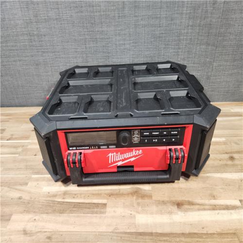 HOUSTON LOCATION - AS-IS Milwaukee Lithium-Ion Cordless PACKOUT Radio/Speaker with Built-In Charger (TOOL ONLY)